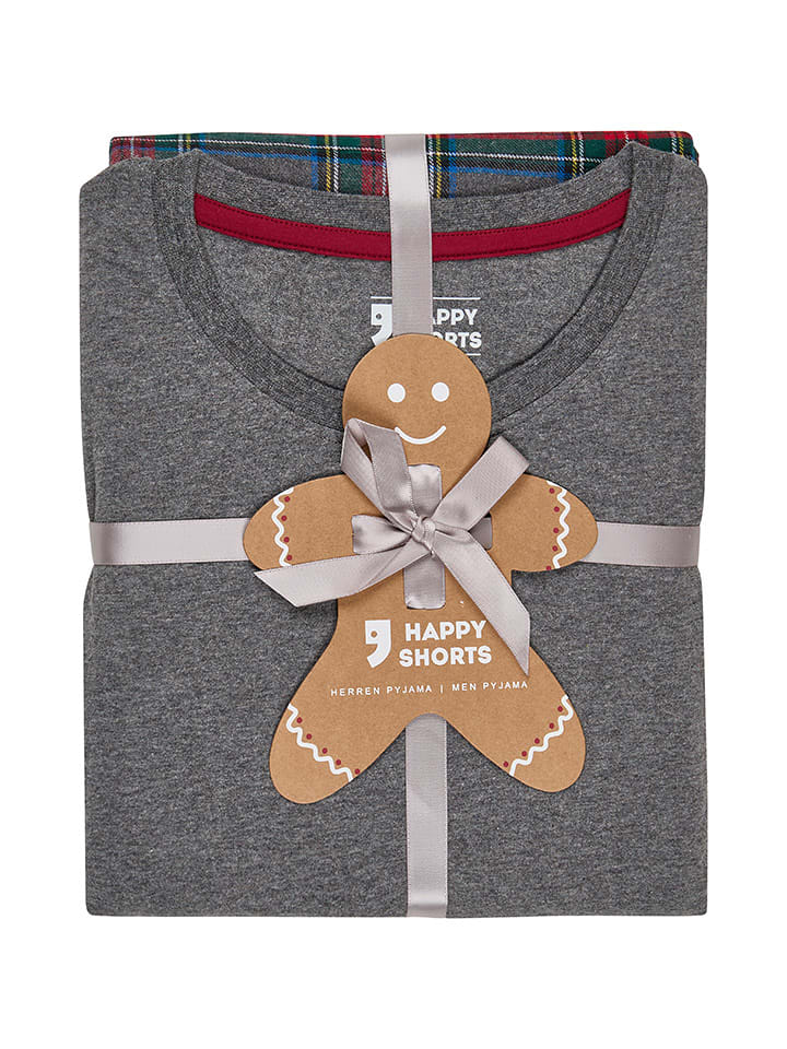 Happy Shorts Piżama w kolorze szaro-czerwonym rozmiar: M