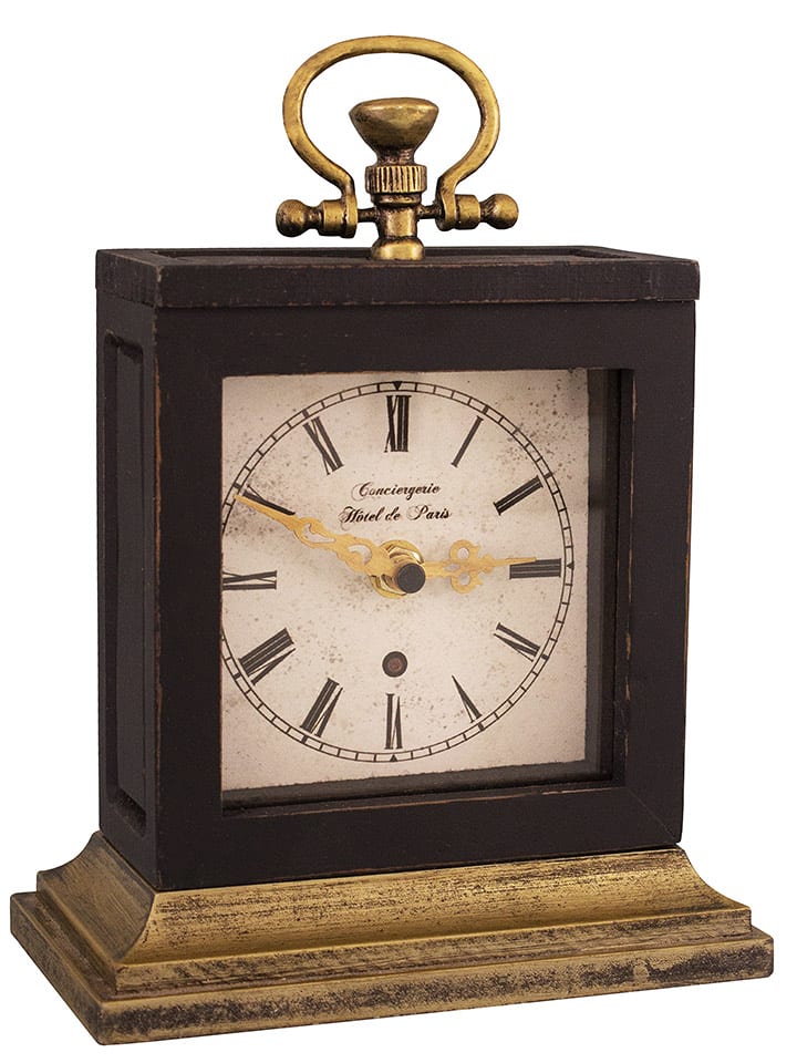 Anticline Zegar stojący w kolorze czarno-złotym - 16 x 17 x 9 cm rozmiar: onesize