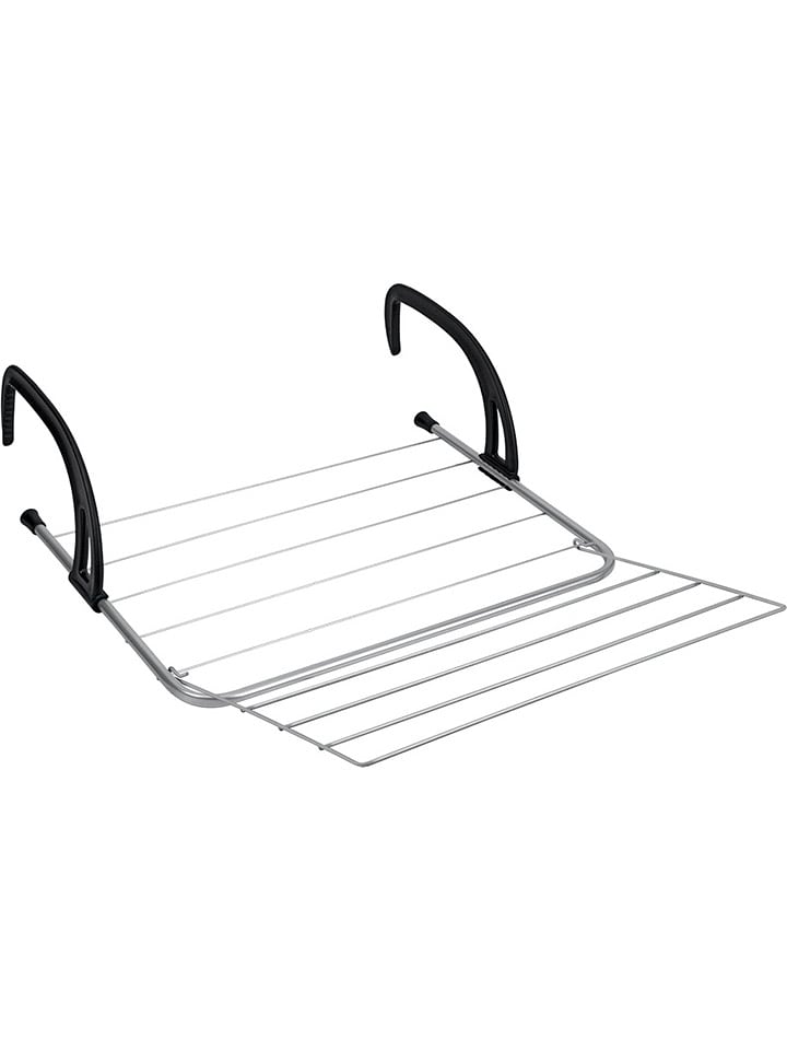 metaltex Suszarka balkonowa "Seram” w kolorze srebrno-czarnym - 51 x 84 cm rozmiar: onesize