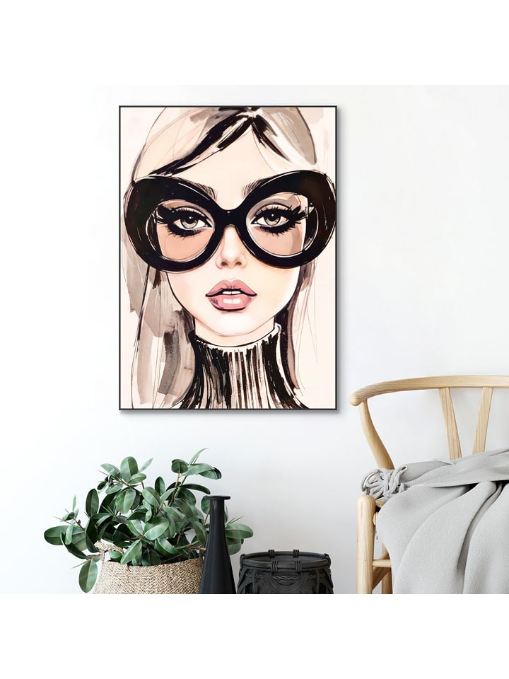 Orangewallz Druk artystyczny "Big Glasses Portrait" w ramce rozmiar: 50x70 cm