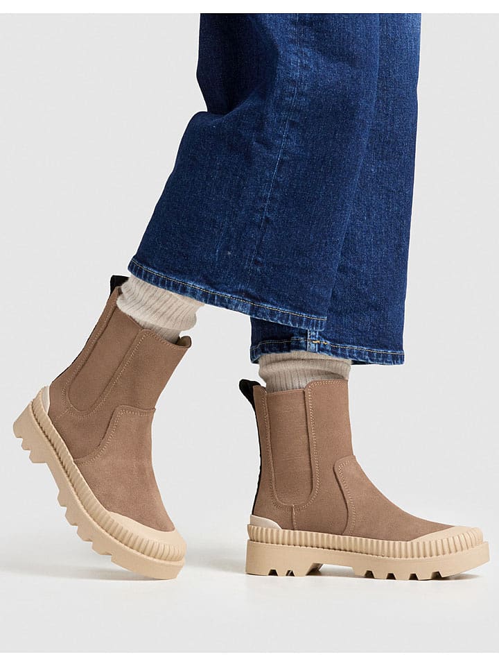 Pepe Jeans FOOTWEAR Skórzane sztyblety "Ascot" w kolorze jasnobrązowym rozmiar: 39