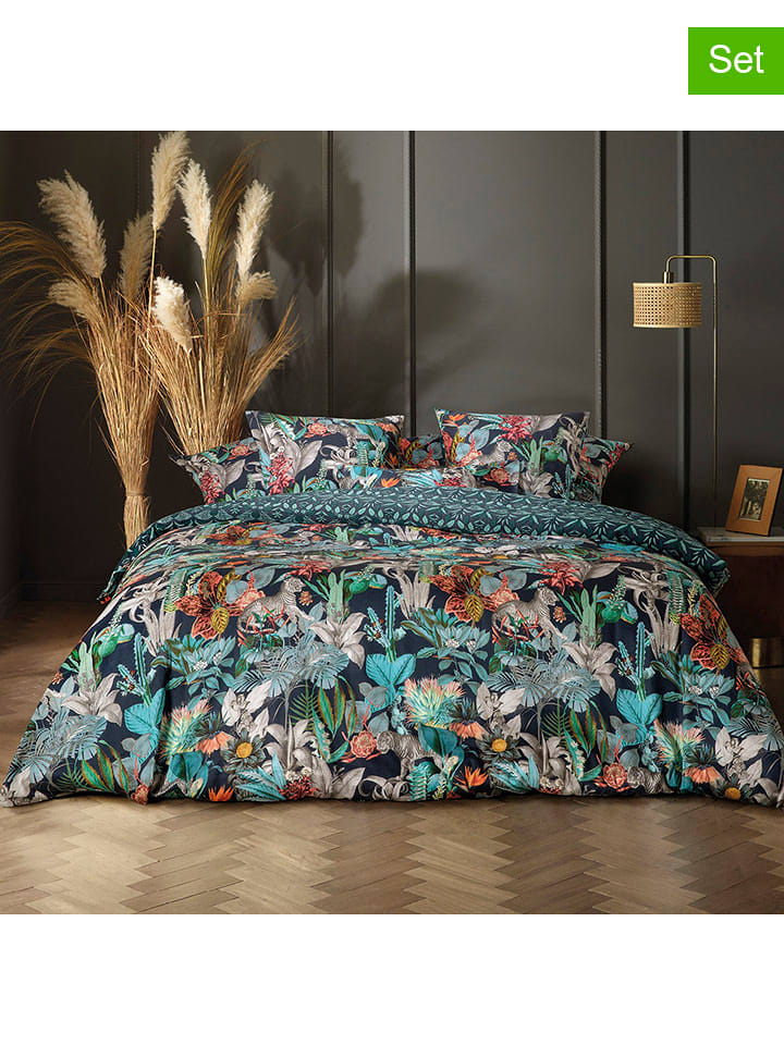 CXL by Christian Lacroix Komplety pościeli satynowej (2 szt.) w kolorze niebieskim ze wzorem rozmiar: 135x200 cm