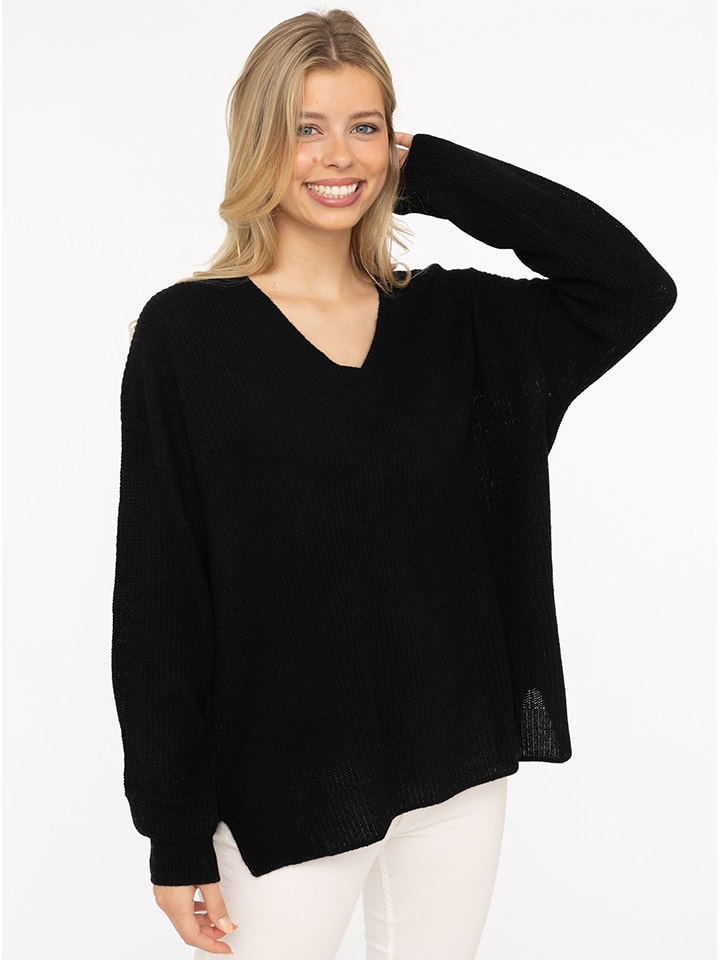 Zwillingsherz Kaszmirowy sweter w kolorze czarnym rozmiar: L