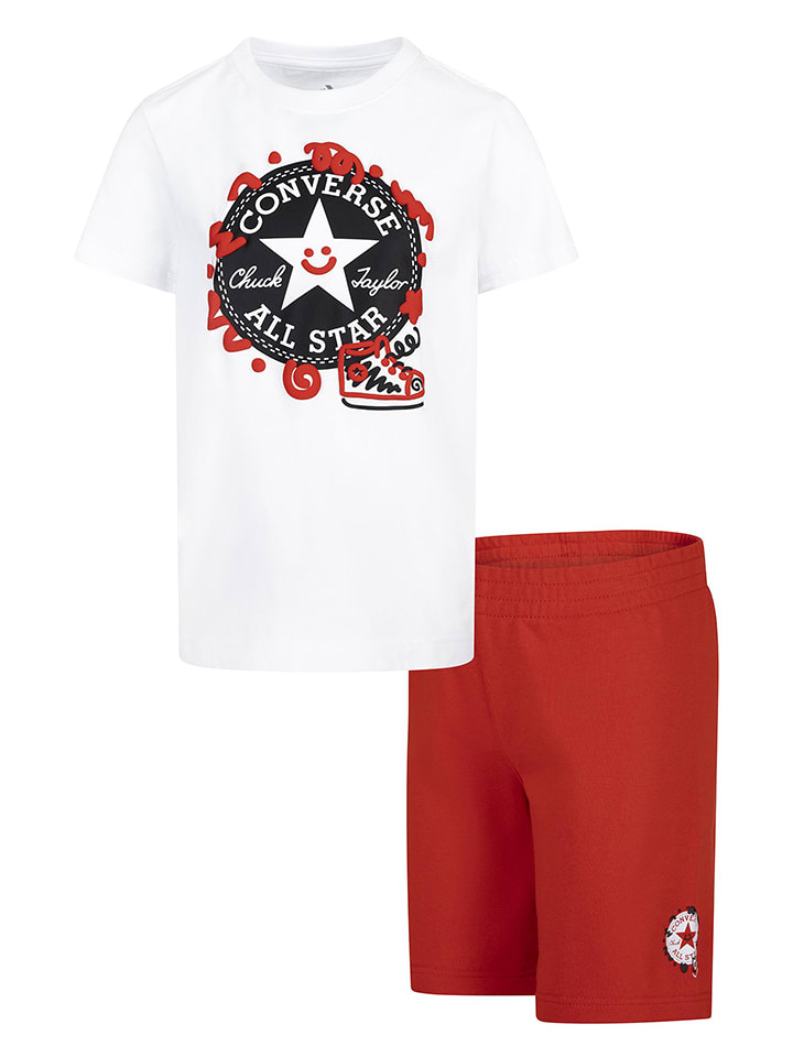 Converse 2-częściowy zestaw w kolorze biało-czerwonym rozmiar: 116/122