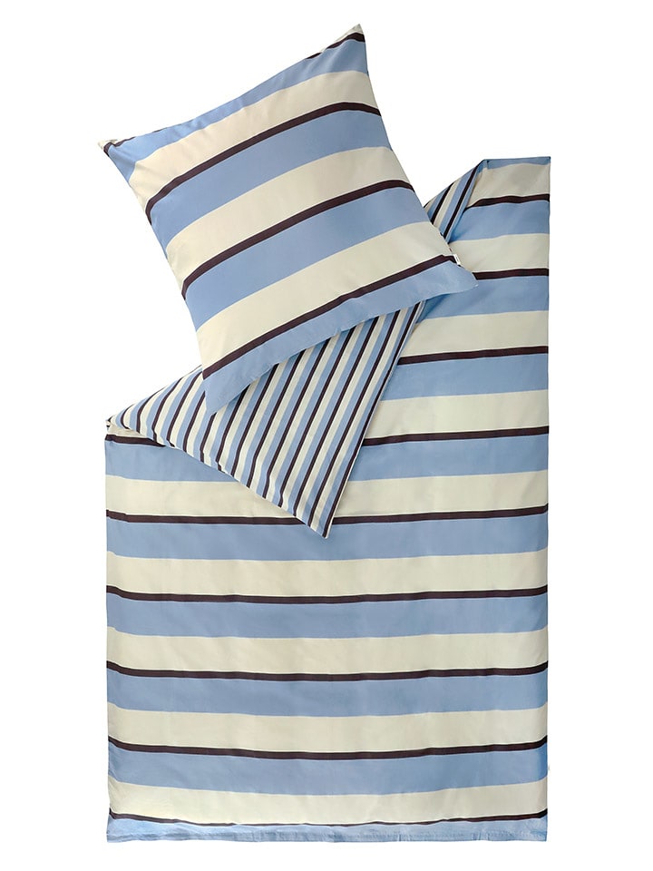 ESPRIT Komplet pościeli renforcé "Fun" w kolorze błękitno-kremowym rozmiar: 155x220 cm