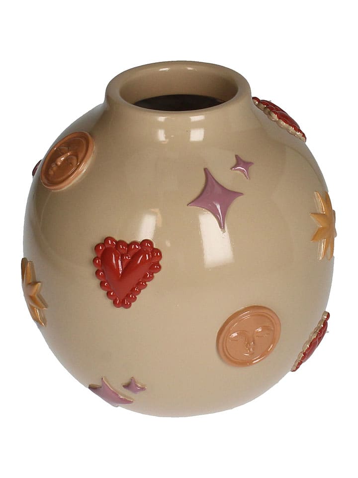 Kersten Wazon "Objects" w kolorze beżowym ze wzorem - wys. 18 x Ø 18 cm rozmiar: onesize