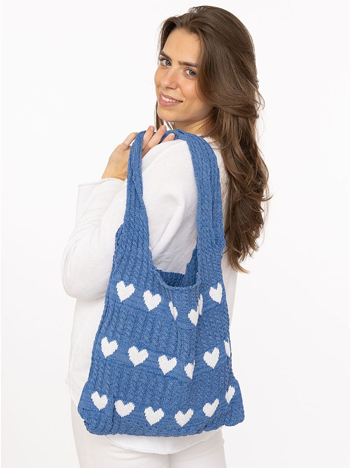 Zwillingsherz Shopper bag w kolorze niebieskim rozmiar: onesize
