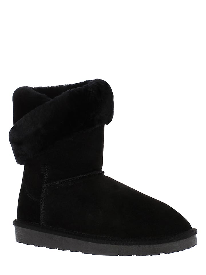 Gooce Skórzane kozaki zimowe "Beverly" w kolorze czarnym rozmiar: 40