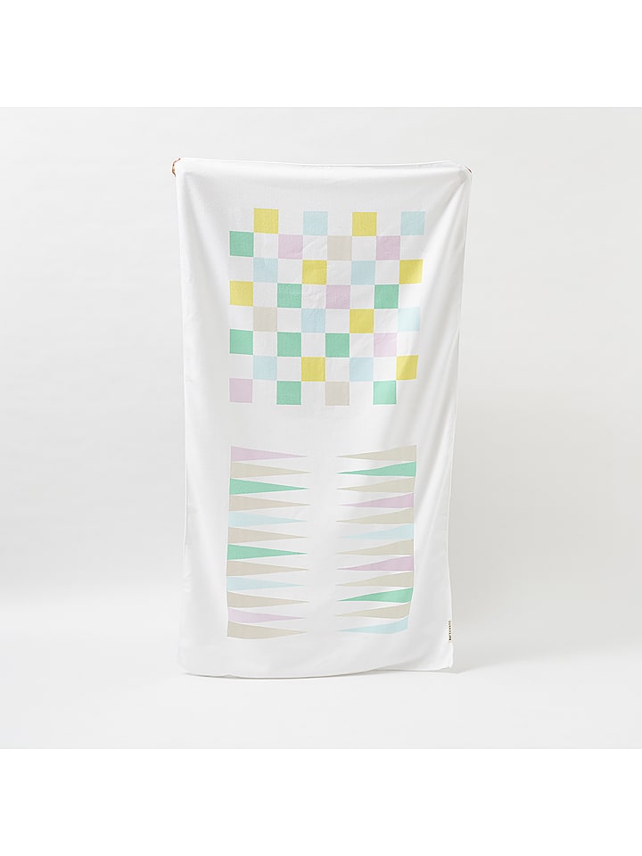 Sunny Life Ręcznik plażowy "Backgammon" w kolorze białym ze wzorem - 160 x 90 cm rozmiar: onesize