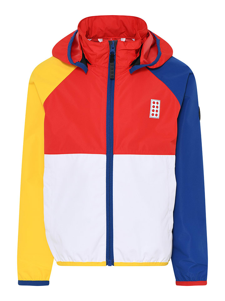 LEGO Kurtka przejściowa w kolorze czerwono-biało-żółto-niebieskim rozmiar: 104