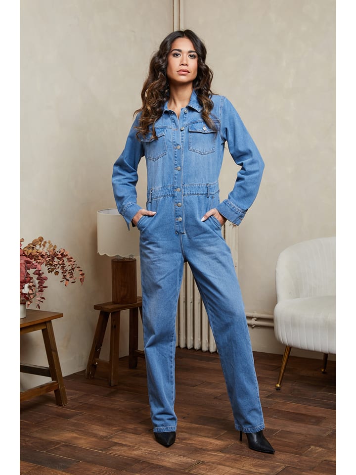 Joséfine Kombinezon dżinsowy "Ramy" w kolorze błękitnym rozmiar: L