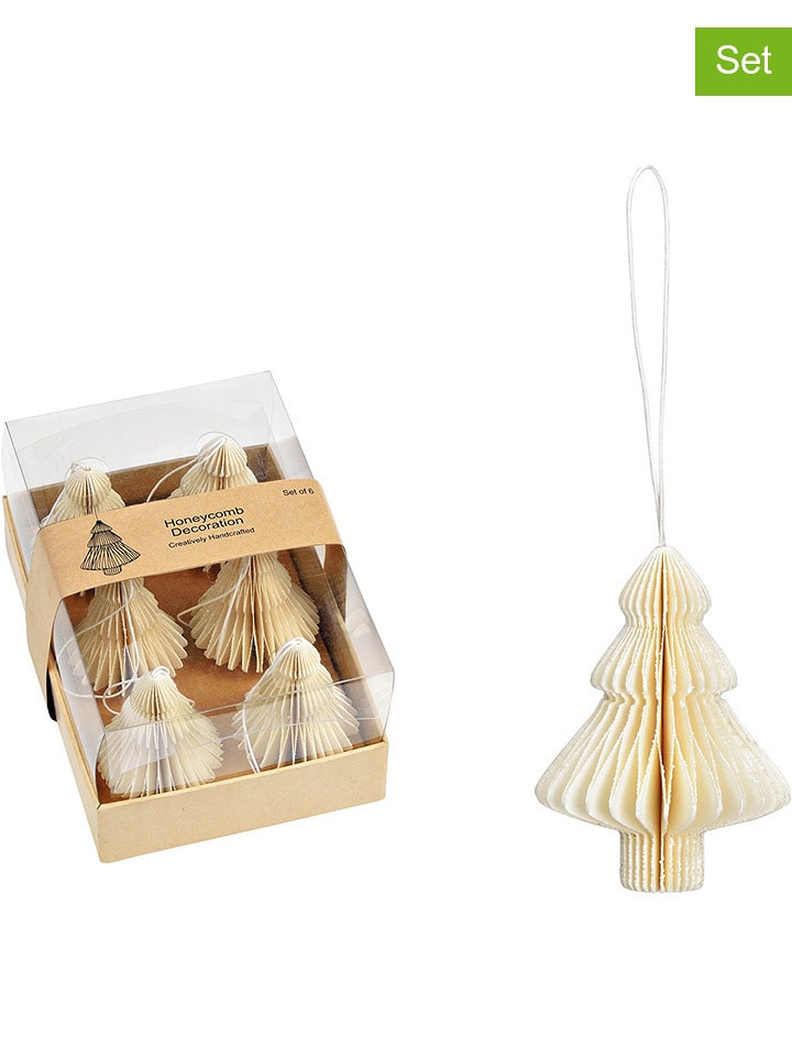 G. Wurm Zawieszki dekoracyjne (6 szt.) w kolorze białym - 5 x 7,5 x 5 cm rozmiar: onesize