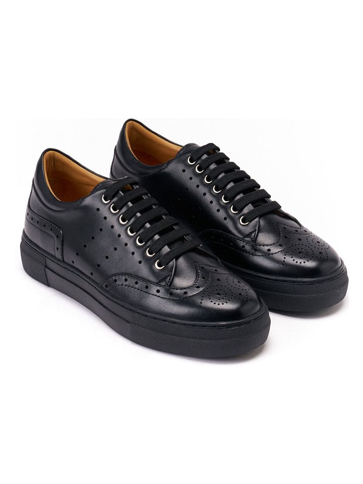 British Passport Skórzane sneakersy w kolorze czarnym rozmiar: 38