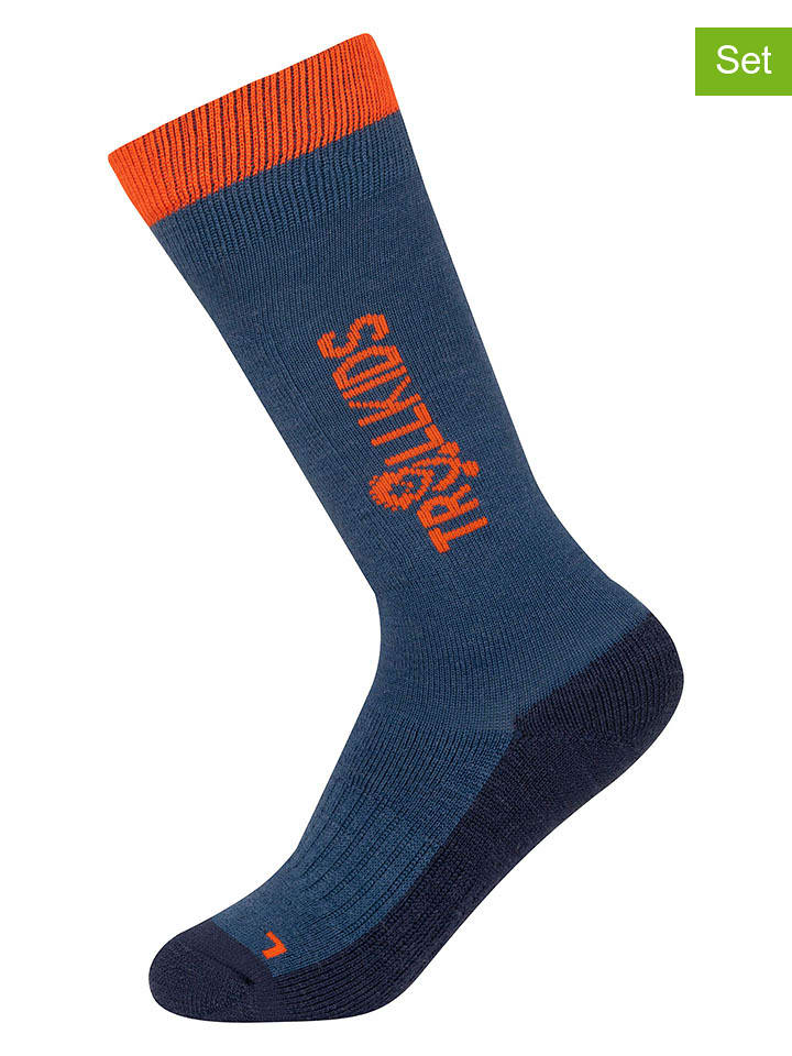 Trollkids Skarpety narciarskie (2 pary) "Kids Ski" w kolorze granatowym rozmiar: 23-26