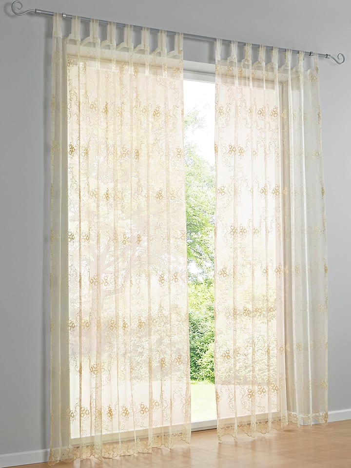 heine home Firanka dekoracyjna w kolorze kremowym rozmiar: 245x300 cm