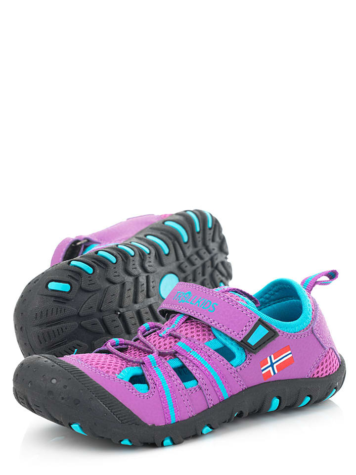 Trollkids Półsandały "Sandefjord" w kolorze fioletowo-błękitnym rozmiar: 35