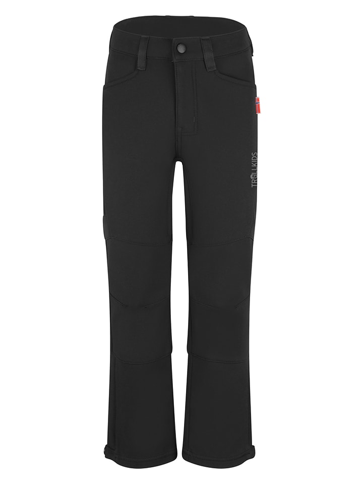 Trollkids Spodnie softshellowe "Femund" w kolorze czarnym rozmiar: 152