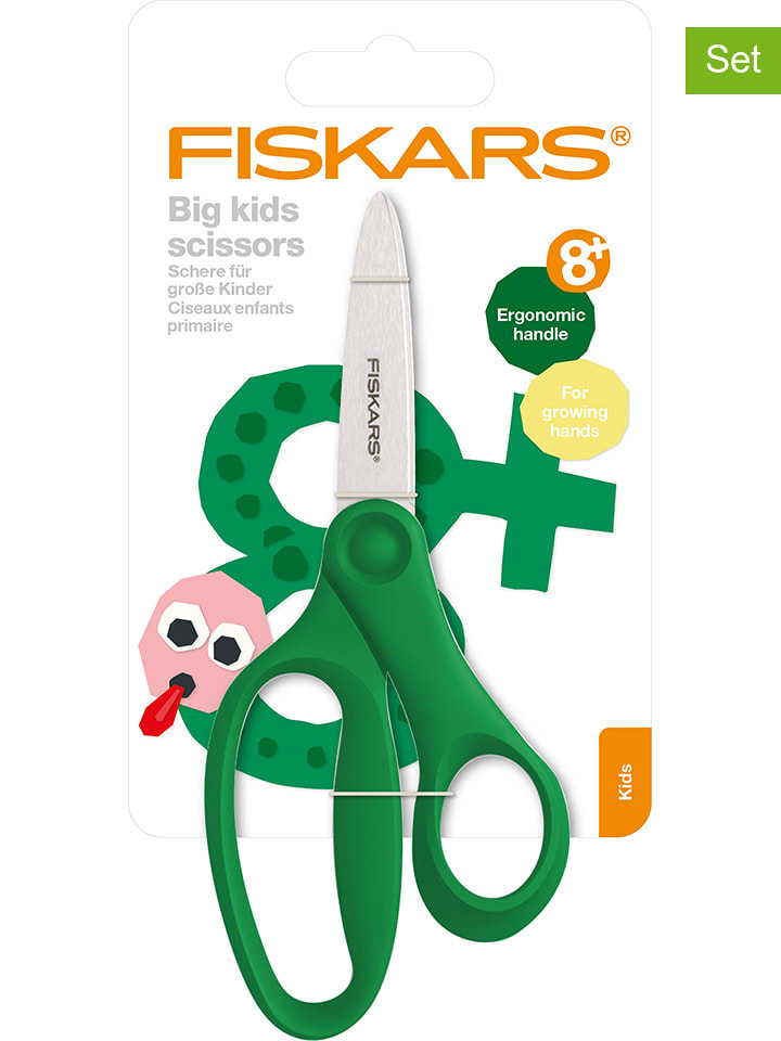 Fiskars Nożyczki w kolorze zielonym dla dzieci - wys. 15 cm - 8+ rozmiar: onesize