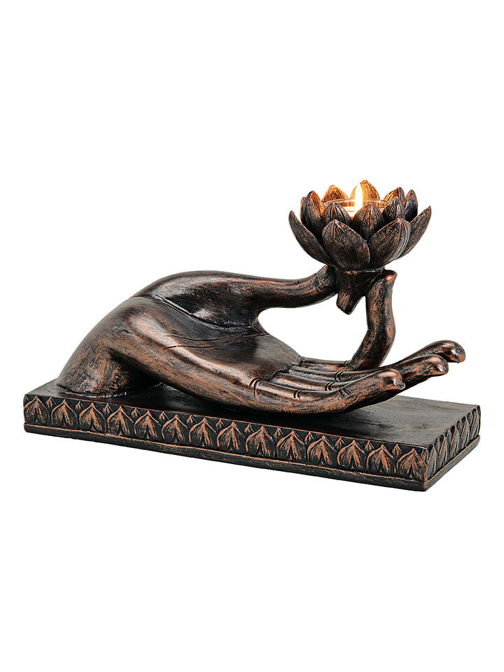 G. Wurm Świecznik "Buddha" w kolorze brązowym - 32 x 19 x 15 cm rozmiar: onesize