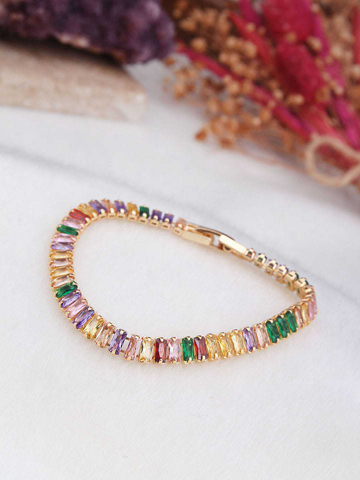 Pierres de Jade Pozłacana bransoletka z cyrkoniami rozmiar: onesize