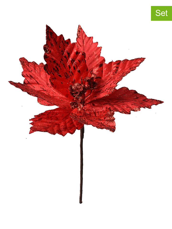 Clayre & Eef Gałązki dekoracyjne (2 szt.) w kolorze czerwonym - wys. 27 x Ø 23 cm rozmiar: onesize