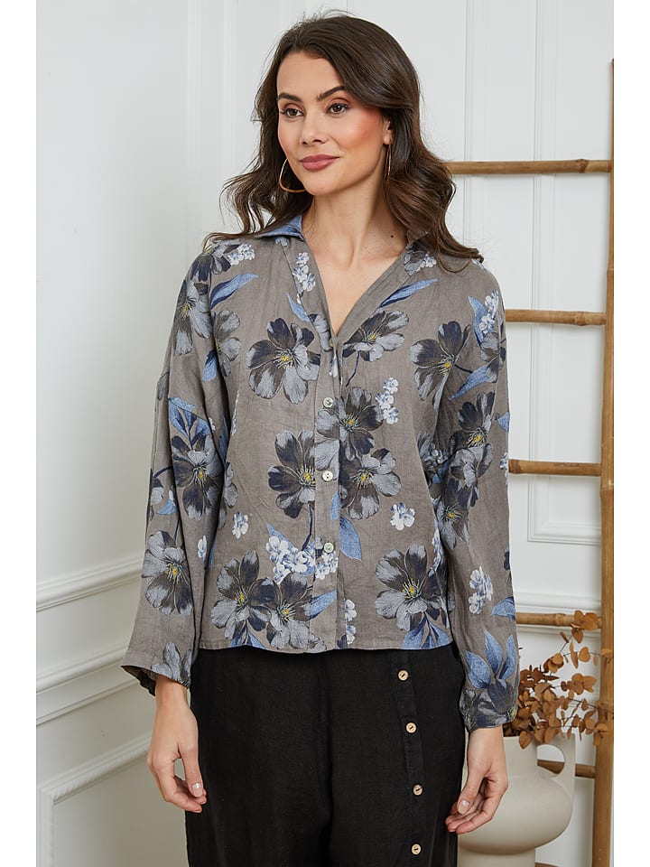 Joséfine Lniana koszula w kolorze szarym rozmiar: M