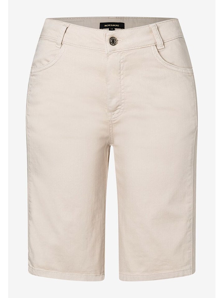 More & More Bermudy dżinsowe w kolorze beżowym rozmiar: 36