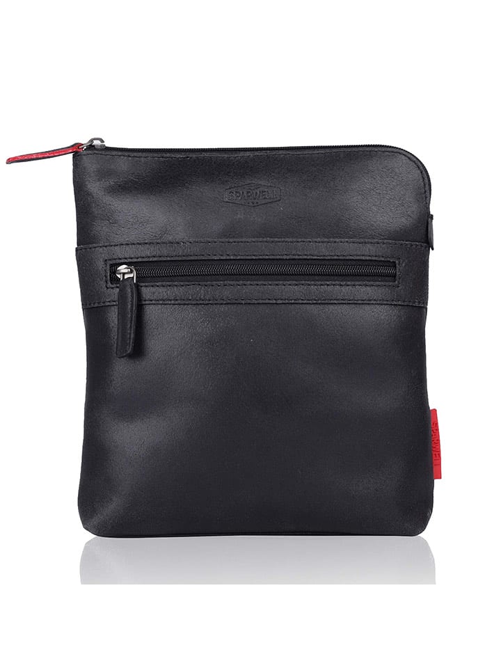 SPARWELL Skórzana torebka "Worldly wilbur" w kolorze czarnym - 21 x 25 x 5 cm rozmiar: onesize