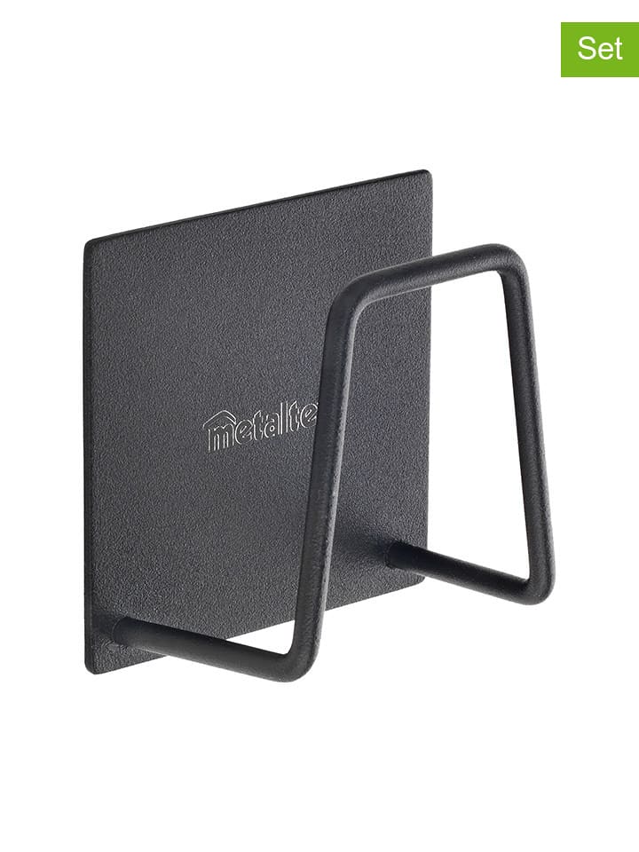 metaltex Uchwyty (2 szt.) w kolorze czarnym do gąbek - 5 x 5 cm rozmiar: onesize