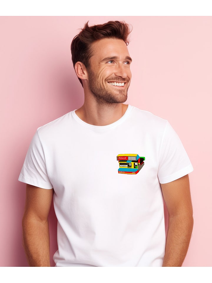 WOOOP Koszulka "Captures great moments" w kolorze białym rozmiar: S