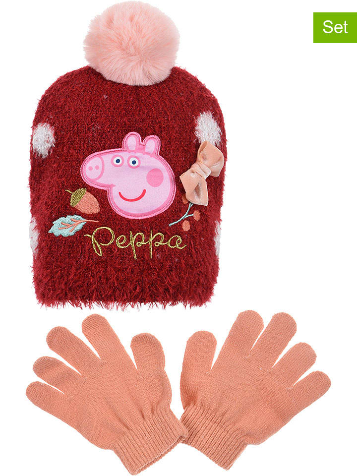 Peppa Pig 3-częściowy zestaw "Świnka Peppa" w kolorze czerwonym rozmiar: 54 cm