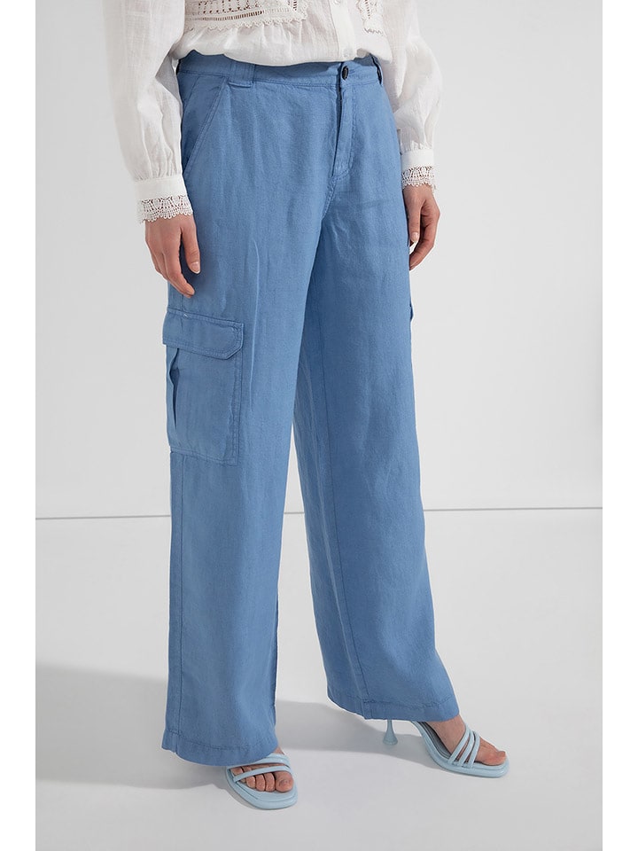 Josephine & Co Lniane bojówki w kolorze niebieskim rozmiar: 40