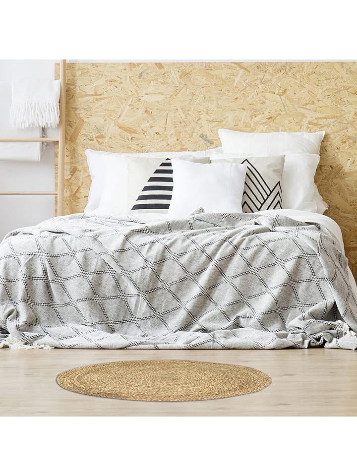 THE HOME DECO FACTORY Dywan w kolorze beżowym z juty - Ø 80 cm rozmiar: onesize