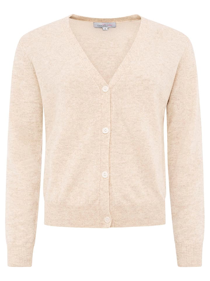 Zwillingsherz Kaszmirowy kardigan w kolorze beżowym rozmiar: XL