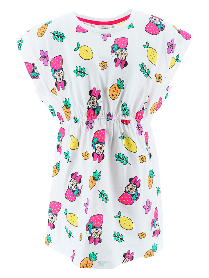 Disney Minnie Mouse Sukienka "Minnie" w kolorze białym ze wzorem rozmiar: 98