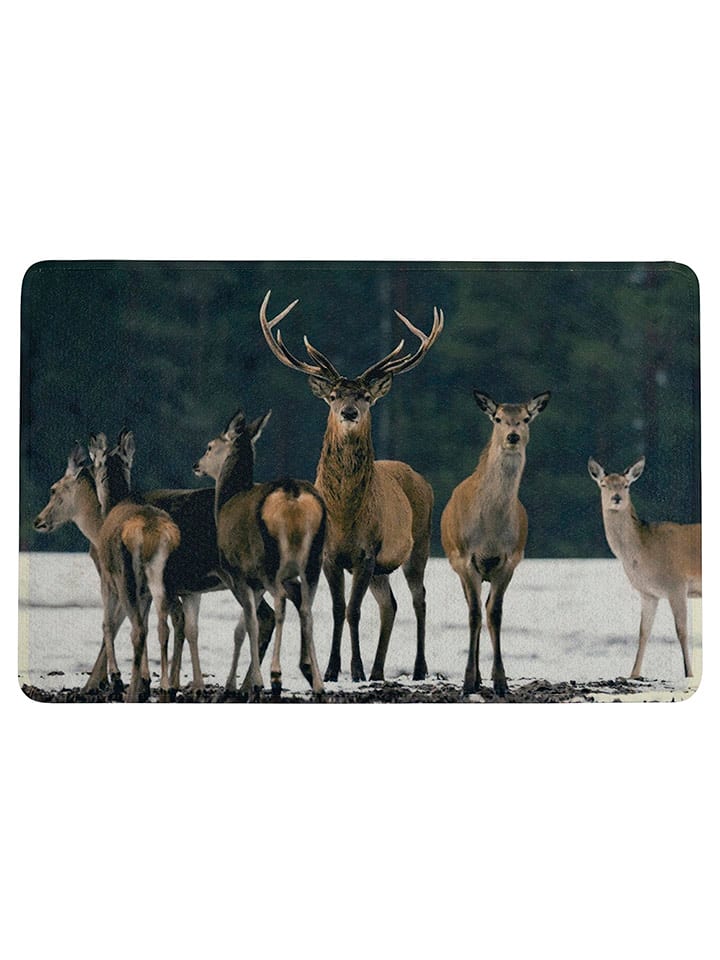 Mars & More Wycieraczka "Snowflock" w kolorze granatowo-jasnobrązowym - 50 x 75 cm rozmiar: onesize