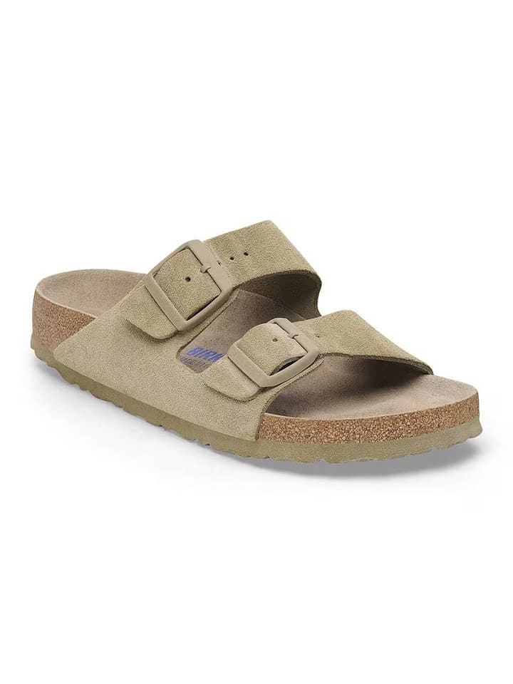 Birkenstock Skórzane klapki "Arizona" w kolorze khaki rozmiar: 38