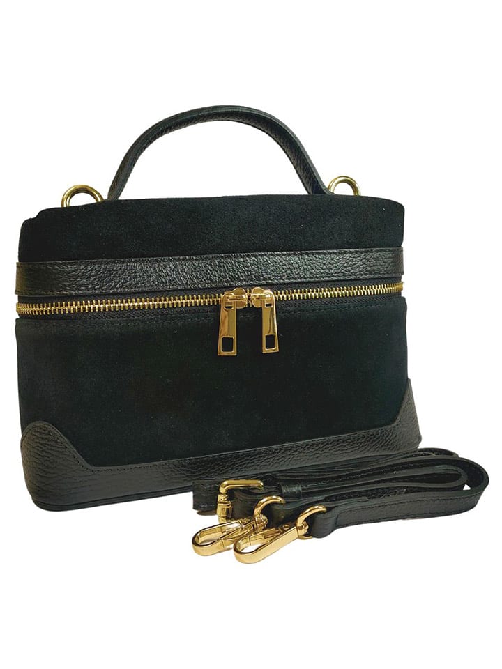 ORE10 Skórzana torebka "Lazur" w kolorze czarnym - 24 x 15 x 9 cm rozmiar: onesize