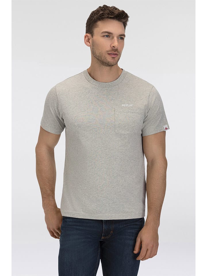 Replay Koszulka w kolorze jasnoszarym rozmiar: S