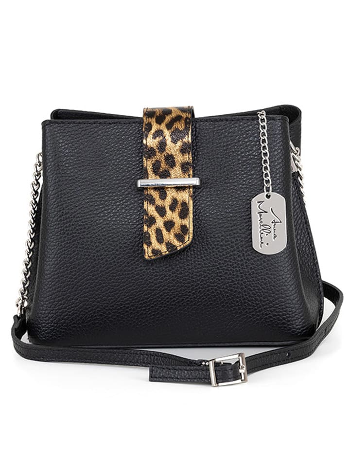 Anna Morellini Skórzana torebka "Norina" w kolorze czarnym - 21 x 17 x 9 cm rozmiar: onesize