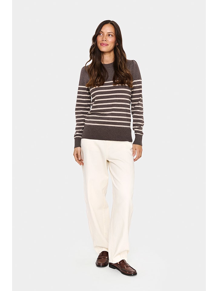 SAINT TROPEZ Sweter w kolorze brązowym rozmiar: M