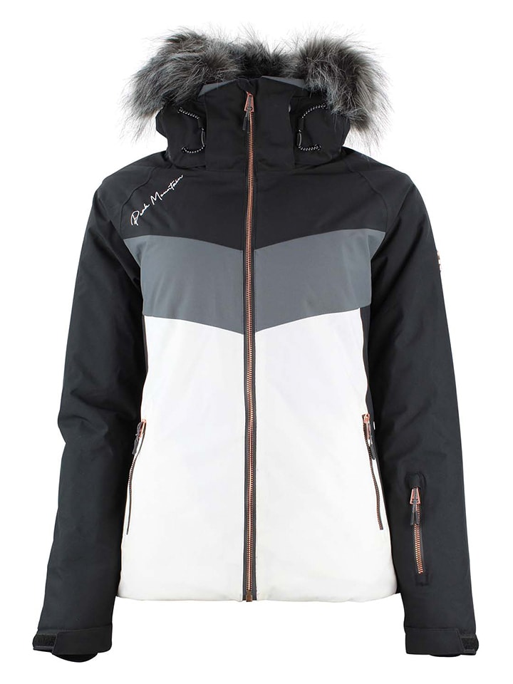Peak Mountain Kurtka narciarska "Afidol" w kolorze czarno-białym rozmiar: XL