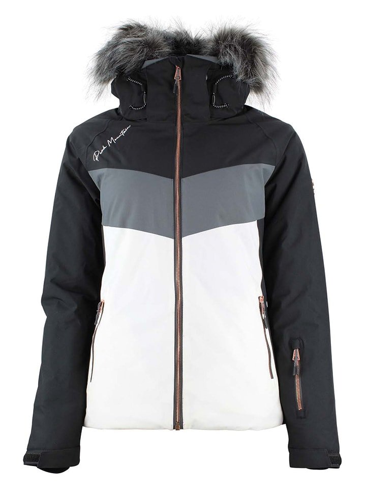 Peak Mountain Kurtka narciarska "Afidol" w kolorze czarno-białym rozmiar: XL