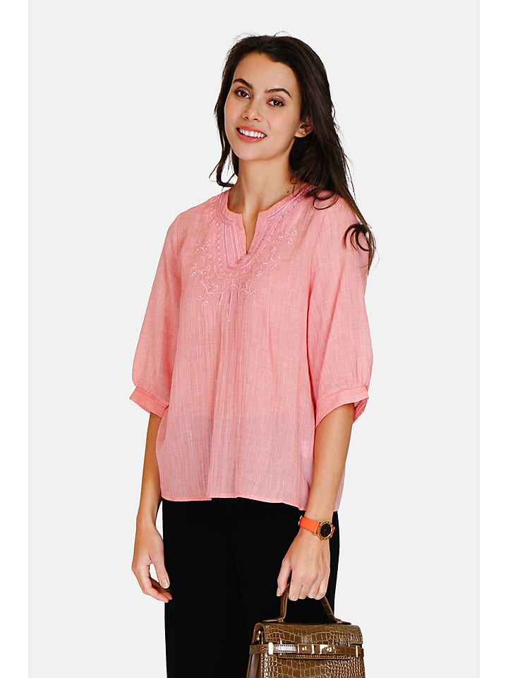 Le Jardin du Lin Lniana bluzka w kolorze jasnoróżowym rozmiar: 36