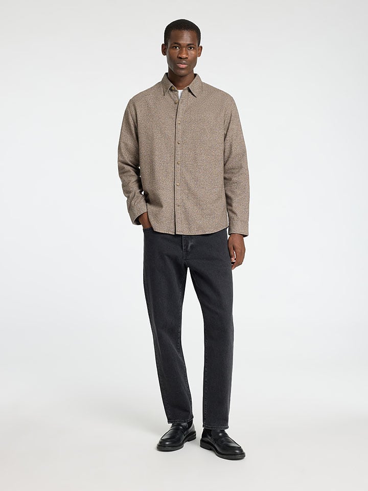 SELECTED HOMME Koszula w kolorze szarobrązowym rozmiar: M