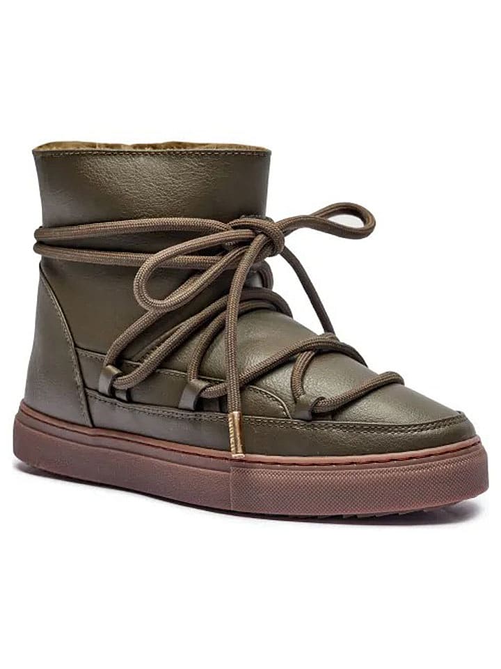 INUIKII Botki zimowe "Grape" w kolorze khaki rozmiar: 41