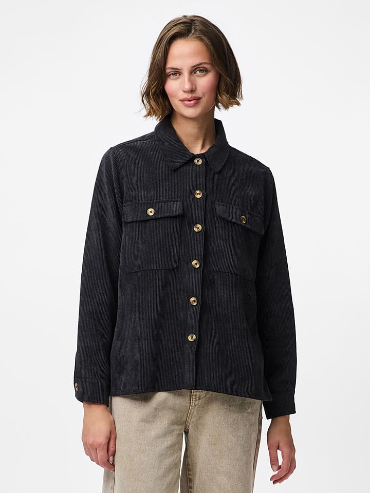 Pieces Koszula "Ceffi" w kolorze czarnym rozmiar: L