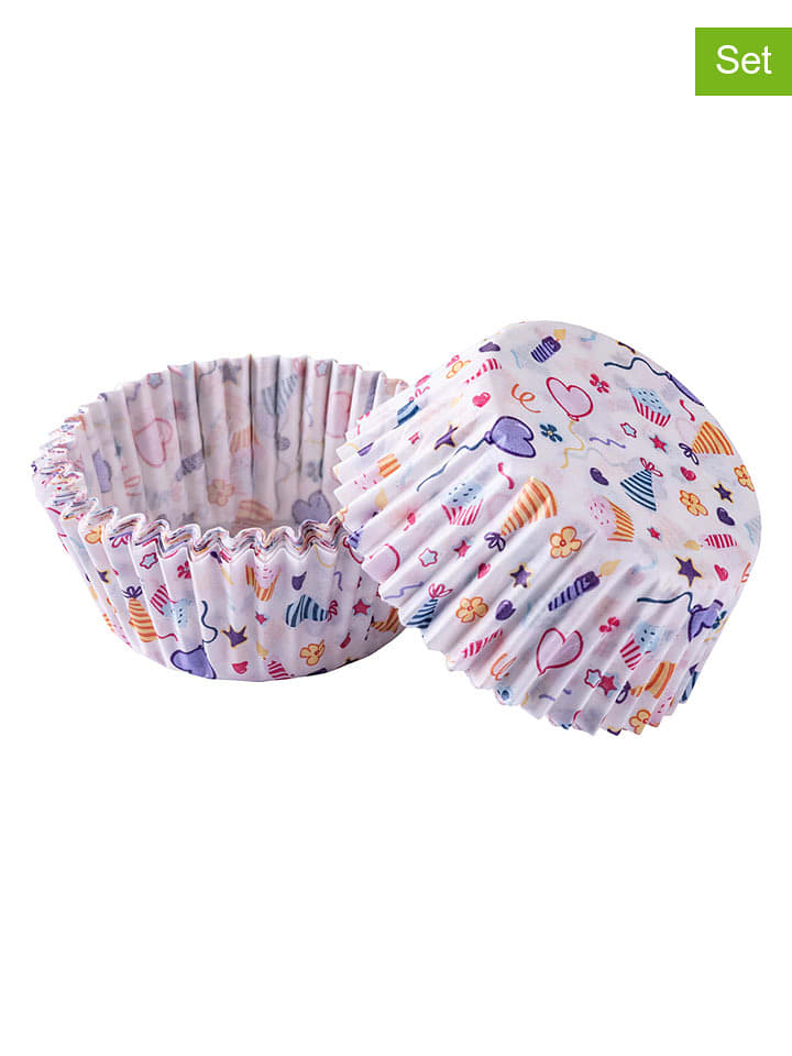 Zenker Foremki papierowe (100 szt.) w kolorze białym ze wzorem do muffinek rozmiar: onesize