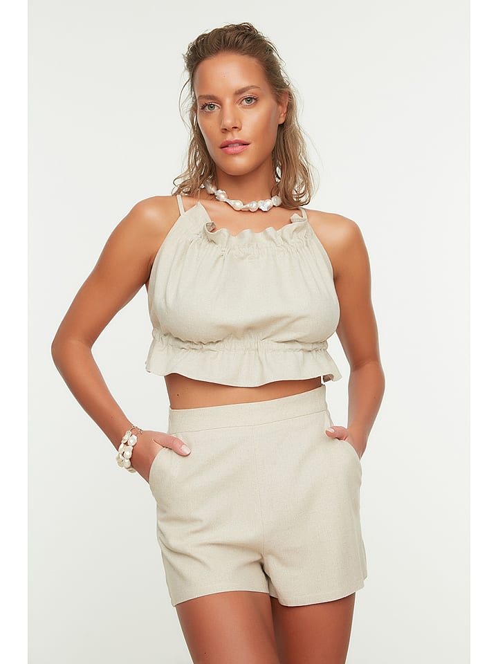 trendyol Szorty w kolorze beżowym rozmiar: 40