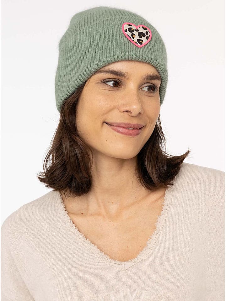 Zwillingsherz Czapka "Leo-Herz" w kolorze zielonym rozmiar: onesize